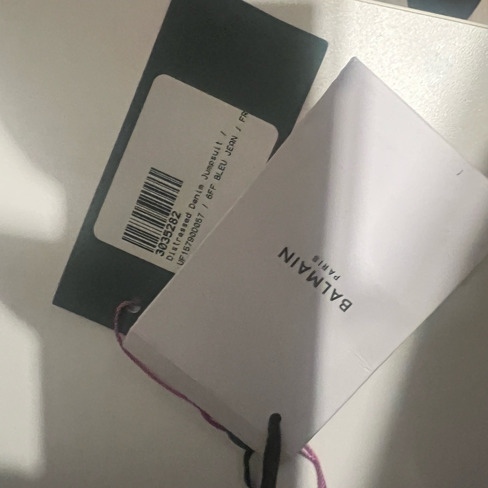 NWT Balmain Women's Classic Blue Denim Jumpsuit XS - Picture 11 of 13